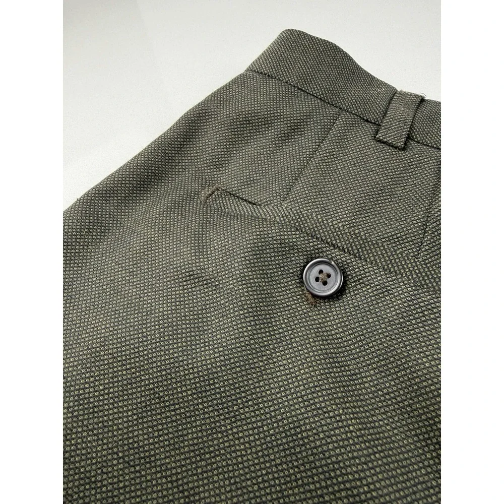 Luciano Natazzi Pure Wool Dress Pants Men's Size 40 Dark Green Made In‎ Italy
